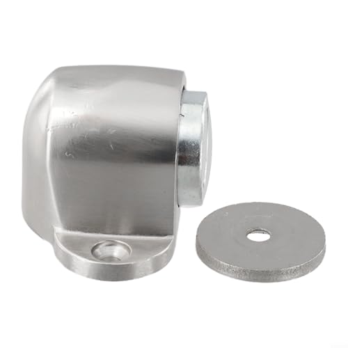 Gdfnmogo Magnetischer Türstopper, bodenmontiert, Edelstahl, robuster Türstopper mit starkem Magnetverschluss für Zuhause, Büro, windabweisend, rutschfeste Unterseite (Silber) von Gdfnmogo