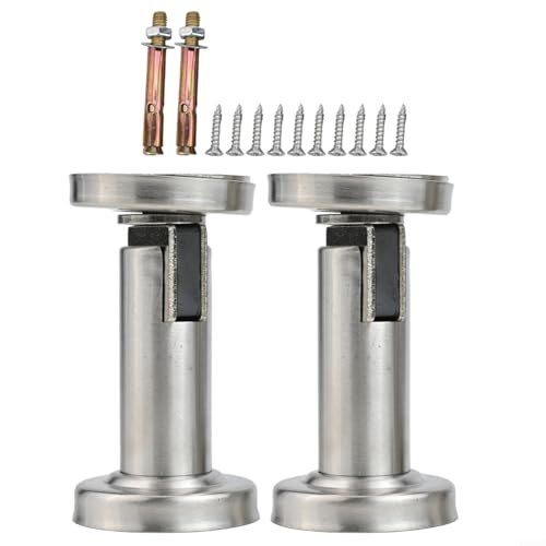 Gdfnmogo Magnetischer Türstopper, robuster 304 Edelstahl, Anti-Kollisions-Türstopper mit Soft-Catch-Technologie, Wand-/Bodenmontage, gebürstetes Nickel-Finish (Silber) von Gdfnmogo