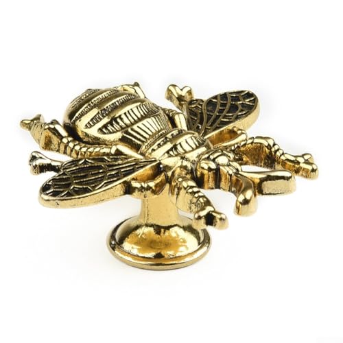 Gdfnmogo Möbelgriffe in Bienenform, Messing, Türknäufe, Schubladengriffe, Küchenschrank, Hardware, Heimwerker, Zinklegierung, 59 x 56 x 29 mm, Einloch-Design (Gold) von Gdfnmogo