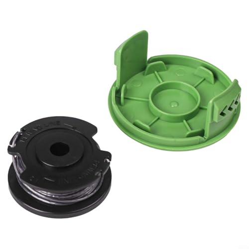 Gdfnmogo Rasentrimmerfaden Spule und Abdeckkappe, Ersatz kompatibel mit Greenworks 21287 24 V Modellen, langlebige ABS-Spule mit Nylonfaden für schnelles Grasschneiden von Gdfnmogo
