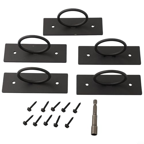 Gdfnmogo Ringe Seilhalter Set schwarz beschichtetes Edelstahl Kabelstütze Klemmhalterungssystem mit Installations-Hardware für Geländer Marine Deck 5.1 cm von Gdfnmogo