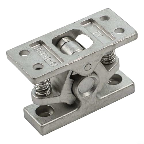 Gdfnmogo Robuster Türstopper, Zinklegierung, federbelasteter Verriegelungsmechanismus, 304 Edelstahl, Doppelrollen-Sicherheitsschloss für Boote, Wohnwagen, Camping, 65 x 42 mm (304 Edelstahl) von Gdfnmogo