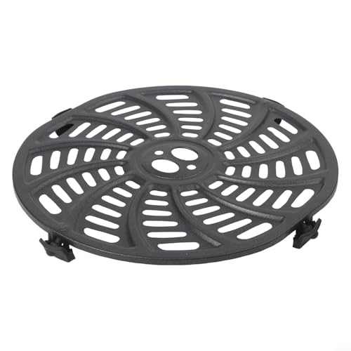 Gdfnmogo Runde Heißluftfritteusen-Crisperplatte mit herausnehmbarer Trennwand, 21 cm antihaftbeschichtete Metall-Grillpfanne für knusprige Chips, Fisch und Multi-Dish (21,5 x 20,5 cm) von Gdfnmogo