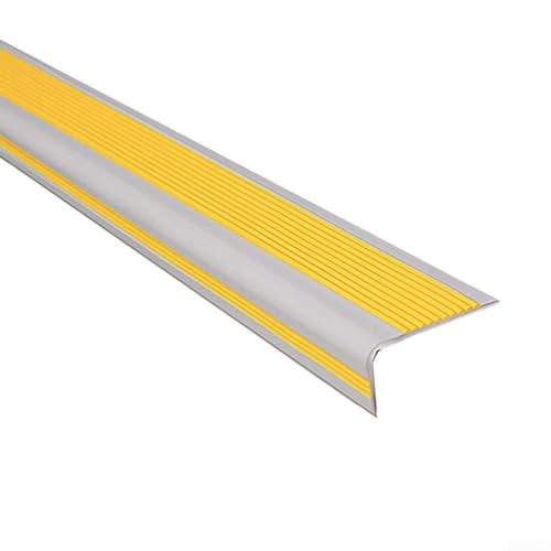 Gdfnmogo Rutschfester Gummi-Treppenschutzstreifen, Sicherheits-Laufflächenabdeckung, Griffband mit selbstklebender Rückseite, für Treppen, 2 m (gelb) von Gdfnmogo