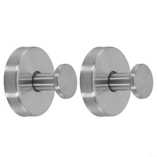 Gdfnmogo Saugnapf-Duschhaken, Edelstahl, gebürstetes Nickel-Finish, für Badezimmer, Glastüren, Fliesen, Spiegel, starker Halt, Handtuch, Bademantel, einfache Installation, 2 Stück von Gdfnmogo