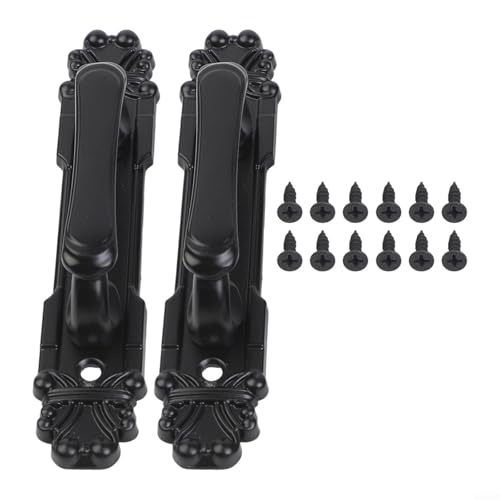 Gdfnmogo Scheunentürgriffe, schwarz, Metall, Schrankgriffe, Schiebetür-Hardware für Kleiderschrank, Küche, Badezimmer, DIY-Installation, Holz, Glas, Aluminium, kompatibel (2 Stück) von Gdfnmogo