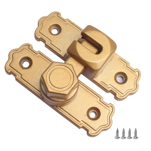 Gdfnmogo Scheunentürschloss, rostfrei, Sicherheitsriegel für Schiebetüren, Garage, Sichtschutzzaun, Aluminiumlegierung, 90-Grad-Schließmechanismus, mehrere Farboptionen (Gold) von Gdfnmogo