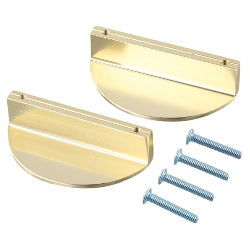 Gdfnmogo Schrankgriff-Set aus Messing, 64 mm, Halbmond-Champagner-Gold, Ziehgriffe für Küche, Schrank, Schrank, Antik-Aluminium, Schubladenknöpfe für Kleiderschrank und Möbeltüren, 2 Stück (TRIALE von Gdfnmogo
