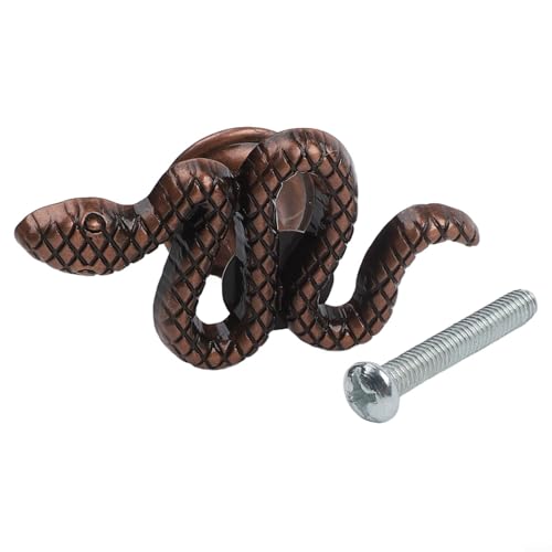 Gdfnmogo Schrankgriffe in Schlangenform, Zinklegierung, Schubladenknäufe, Möbelbeschläge, Türgriffe für Küche, Badezimmer, Schlafzimmer, Kinderzimmer, Dekoration (antikes Rotbronze) von Gdfnmogo