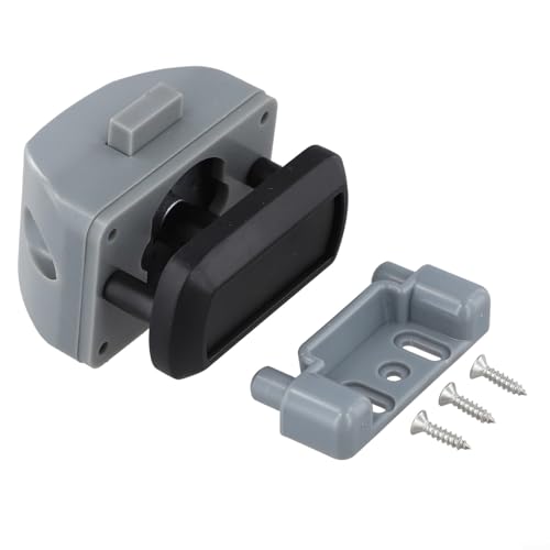 Gdfnmogo Schubladenschloss für Swift, Wohnwagen, Wohnmobil, Chrom, Druckknopf-Mechanismus, 20 mm Schnittloch, Zinklegierung, ABS-Konstruktion, 13–18 mm Plattenstärke, Ersatz (schwarz) von Gdfnmogo
