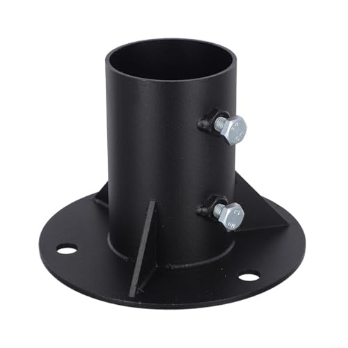 Gdfnmogo Stahl-Kettenglied-Zaunpfosten, Bodenflansch mit Dehnschrauben, robuste, runde Zaunhalterung für Lampenpfosten, Briefkastenpfosten, 65 mm Innendurchmesser (65 mm) von Gdfnmogo
