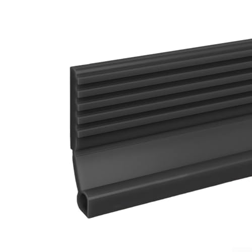 Gdfnmogo Türdichtungsstreifen unter der Tür, Zugluftstopper, TPE-Gummi, Wetterabisolierung, selbstklebend, schalldicht, winddicht, staubdicht, Bodendichtung für Türen und Fenster, 1 m (groß, grau) von Gdfnmogo