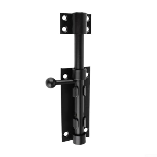 Gdfnmogo Türriegel aus Edelstahl, 15,2 cm, robust, verdickter massiver Kern, Sicherheitstürschloss für Holztüren, Heimwerker-Hardware (schwarz) von Gdfnmogo