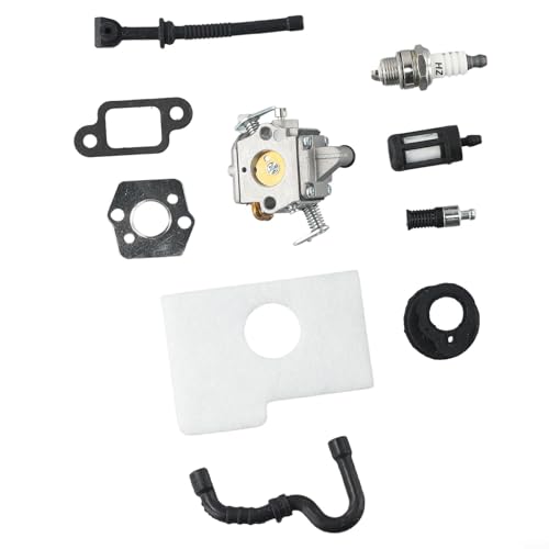 Gdfnmogo Vergaser-Kit für Stihl MS180C MS170 MS180 017 018 Kettensägen mit Luftfilter, Kraftstoffleitung, Ölfilter, Ansaugkrümmer und Dichtungen für Ersatz und Wartung von Gdfnmogo