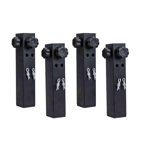 Gdfnmogo Verstellbare Tischbeinverlängerungen für Klapptische, 4-teiliges Set – Höhenerhöhungen 8,9–14,9 cm mit doppelten Verriegelungsstiften, verzinkte Stahlkonstruktion von Gdfnmogo