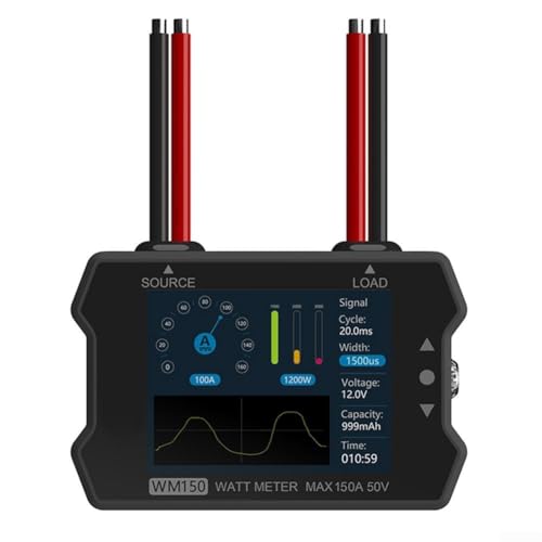 Gdfnmogo WM150 150A 50V Power Analyzer LCD Display Digital Voltage Current Tester PWM Signal Support For RC Model Aircraft ESC Battery Testing(A) von Gdfnmogo
