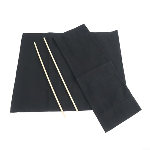 Gdfnmogo Waschbares Regiestuhl-Sitzbezüge-Set, Polyester-Leinen-Ersatz mit klassischen blauen und weißen Streifen, faltbar und einfach zu installieren, geeignet für Rundstangen (schwarz) von Gdfnmogo
