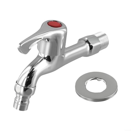 Gdfnmogo Wasserhahn für den Außenbereich, 304 Edelstahl, Wandmontage, Waschmaschinen-Wasserhahn mit Keramikventil, verchromt, G1/2-Gewinde für Waschküche, Badezimmer, Küche (2#) von Gdfnmogo