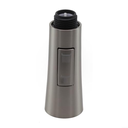 Gdfnmogo Wasserhahnkopf-Ersatz, Küchenspüle, Wasserhahn, ausziehbarer Sprühkopf, Ersatz, Multi-Modus, wassersparende Sprühdüse, Duschkopf-Luftsprudler mit G1/2-Anschluss, schwarz (gebürstet) von Gdfnmogo