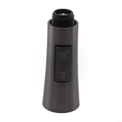 Gdfnmogo Wasserhahnkopf-Ersatz, Küchenspüle, Wasserhahn, ausziehbarer Sprühkopf, Ersatz, Multi-Modus, wassersparende Sprühdüse, Duschkopf-Luftsprudler mit G1/2-Anschluss, schwarz (grau) von Gdfnmogo