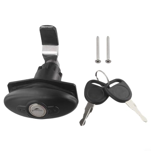 Gdfnmogo Wohnmobil-Schranktürschloss mit 2 Schlüsseln, robustes Nylon-Nockenschloss für Yachtluke, Schublade, Schließfach, Aktenschrank, Briefkasten, einfache Installation, Schwarz von Gdfnmogo