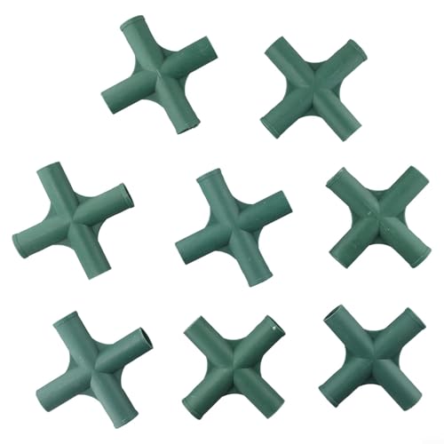 Gewächshaus-Rahmen-Verbindungsstücke, 19 mm Innendurchmesser, robuste Kunststoff-Rohrverschraubungen für PVC- oder Metallrohre, Gartenstruktur, Stützhalterungen für Blumen (Nr. 2), 8 Stück von Gdfnmogo
