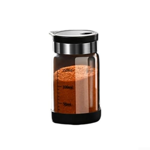Gewürzflasche aus Glas für Zuhause für die Organisation Ihrer Lieblingsgewürze (schwarze Abdeckung – 100 ml) von Gdfnmogo