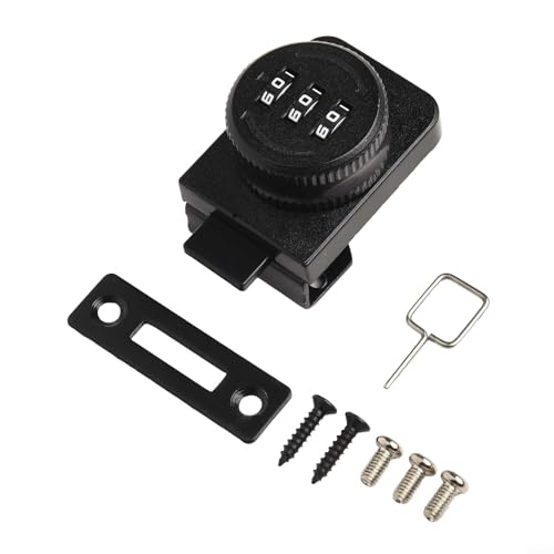 Glasschrank-Passwortschloss mit Zinklegierungskonstruktion für Einzel- und Doppeltüren, 5–8 mm dicke Vitrine und Glasschiebetür-Sicherheit (A Schwarz) von Gdfnmogo