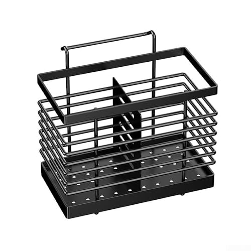 Hängeregal Utensilienhalter für Gabeln und Löffel, Wandhalterung, Design für platzsparende Aufbewahrung in Ihrer Küche (schwarz) von Gdfnmogo