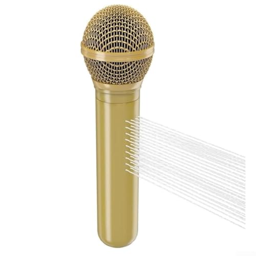 Handbrause in Mikrofonform, Hochdruckgehäuse, lustiges Vintage-Design für Musikliebhaber, Badezimmer-Dekoration, Installation G1/2-Anschluss, Gold/Schwarz/Rosa (Gold) von Gdfnmogo