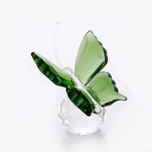 K9 Schmetterling Ornament Figur Glas Briefbeschwerer Wohnkultur Hochzeit handgefertigt Sammlerstück Tierskulptur 6,9 cm (grün) von Gdfnmogo