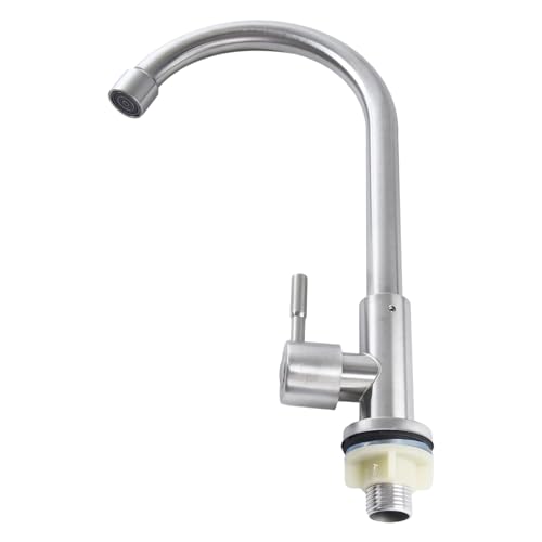 Küchenarmatur aus Edelstahl, Küchenarmatur mit Kaltwassermischer und Wassersparblase, moderne Aufsatzmontage, Baroom-Waschtisch- oder Barspüle, kalter Wasserhahn von Gdfnmogo