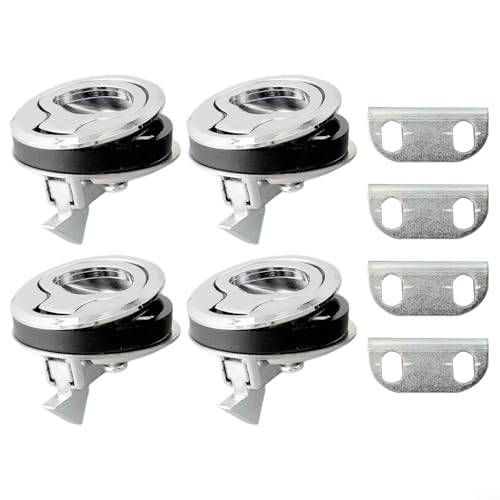 Marine Boot eingebettet bündig Zugluke Slam Latch Türschloss Schrank Hardware Legierung Konstruktion mit versenktem Griff für RV Wohnmobil Duschraum Werkzeugkasten (2 Stück) von Gdfnmogo