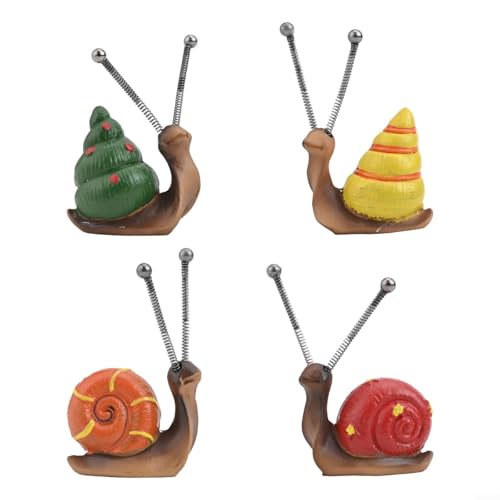 Mini-Schnecken-Figuren für Damen, 4 Stück, Kunstharz, Feengarten-Ornamente, kleine Tierstatuen für den Außenbereich, Hof, Balkon, Terrasse oder Schreibtisch-Dekoration im Innenbereich Mini-Schnecken-Figuren für Damen, 4 Stück, Kunstharz, Feengarten-Ornamente, kleine Tierstatuen für den Außenbereich, Hof, Balkon, Terrasse oder Schreibtisch-Dekoration im Innenbereich von Gdfnmogo