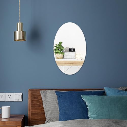 Moderner Acryl-Spiegel-Wandaufkleber für Badezimmer und Zuhause, einfach anzubringen, oval von Gdfnmogo