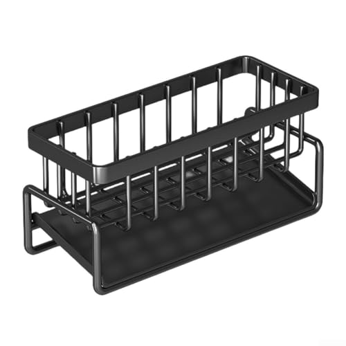Organisieren Sie Ihre Küche mit diesem Metall-Schwammhalter, Abtropfgestell für Schwämme und Tücher (schwarz) von Gdfnmogo