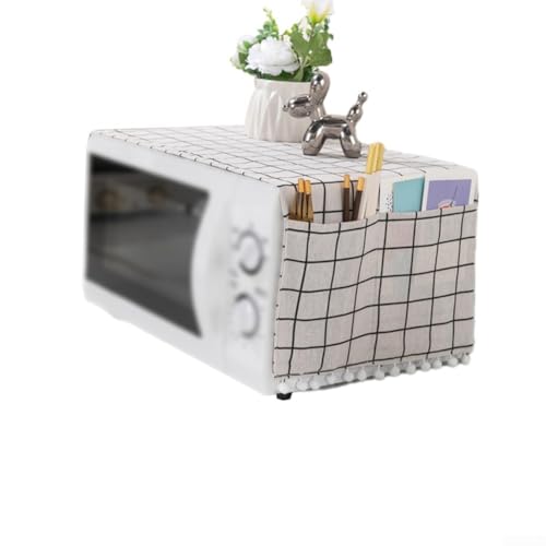 Organizational For Microwave Dust Cover with Charming Design, Keeps Your Kitchen Neat and Protected (White) von Gdfnmogo
