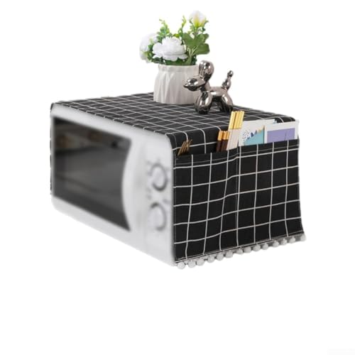 Organizational For Microwave Dust Cover with Charming Design, Keeps Your Kitchen Neat and Protected (black) von Gdfnmogo
