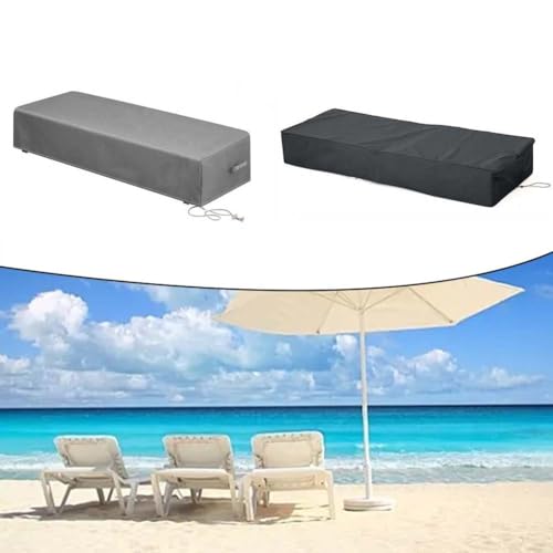 Outdoor-Liegestuhl-Schutzhülle, robustes 420D-Material für alle Wetterbedingungen (schwarz) von Gdfnmogo