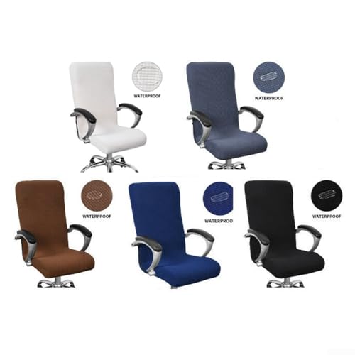 Pflegeleichte wasserdichte Stuhlhusse für Büro, dehnbare Schonbezüge für Drehstühle (Beige) von Gdfnmogo