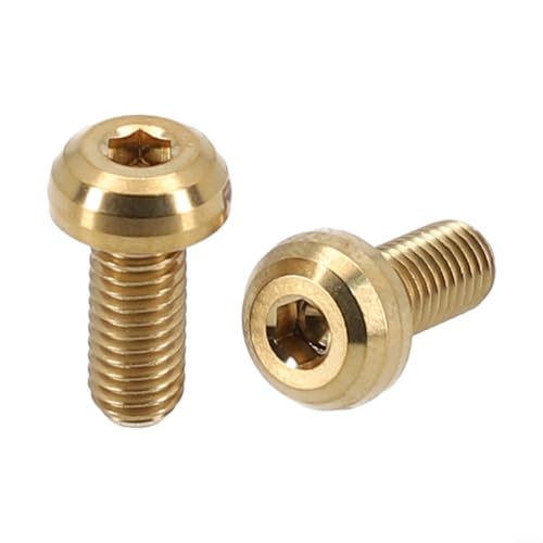RISK M5 x 12 mm Legierungsschrauben ideal für die sichere Montage von Fahrrad Flaschenhalter umfassen 2 Schrauben (Gold) von Gdfnmogo