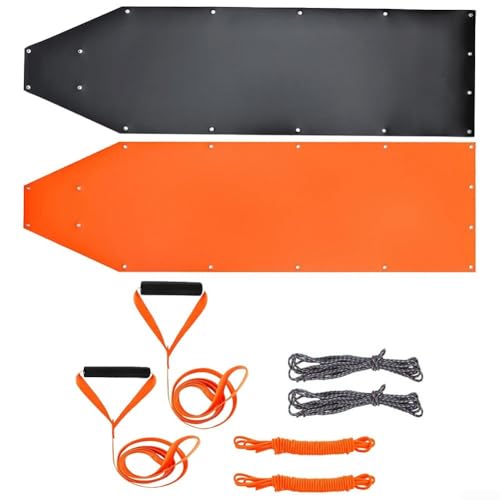 Robustes Schleppschlitten-Set mit Polyethylen-Konstruktion und Spielseil für Nylon-Hirschtransporter, Mehrzweck-Jagd, Camping, Brennholz (schwarz) von Gdfnmogo