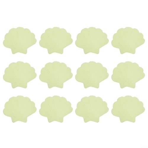 Rutschfeste Muschel-Design-Aufkleber, leuchtet im Dunkeln, für Badezimmer und Treppen, aus wasserdichtem PEVA-Material, 12 Stück Rutschfeste Muschel-Design-Aufkleber, leuchtet im Dunkeln, für Badezimmer und Treppen, aus wasserdichtem PEVA-Material, 12 Stück von Gdfnmogo