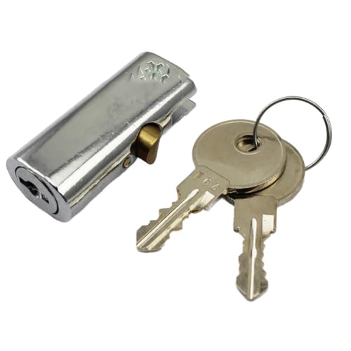 Schieberschrank-Schlosszylinder aus Zinklegierung mit 2 Schlüsseln für Schmuckvitrine, Aktenschrank, Werkzeugkasten, Schublade und Möbel, Schlüsselschloss (A) von Gdfnmogo