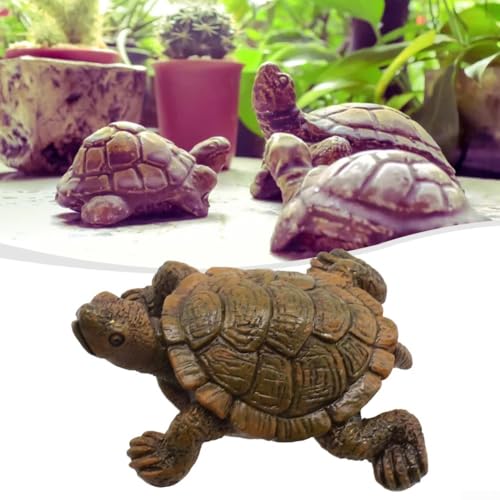 Schildkröte Harz Gartenfigur für Außen und Innen Deko, Stabile Statue für Terrasse, Rasen, Balkon, Fischteich, Aquarium von Gdfnmogo