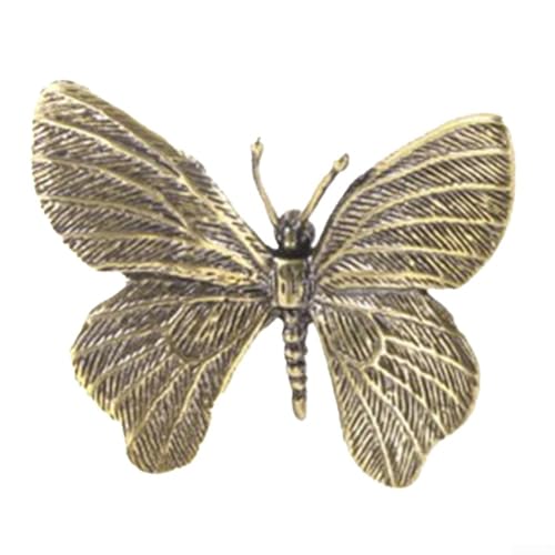 Schubladengriffe aus Messing, Vintage-Design mit Libellen- und Schmetterlings-Design für Küche, Kommode, Möbel, Antik-Gold-Finish (A) von Gdfnmogo