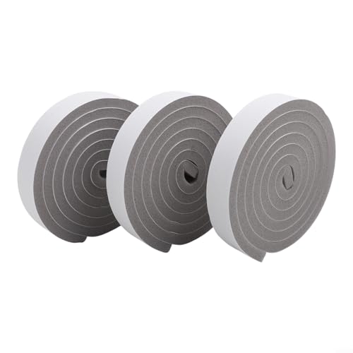 Selbstschaum-Dichtungsstreifen, 3 Rollen, 2 m, für Türen und Fenster, Wärmedämmung und Geräuschreduzierung, Schwamm, Wetterabisolierung (1 x 3 x 200 cm) von Gdfnmogo