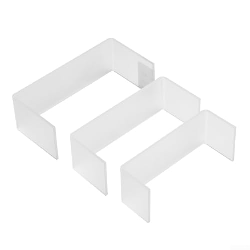 Set mit 3 Acryl-Ständern für Schmuck, stilvolle Vitrinen-Aufbewahrungslösung (weiß) von Gdfnmogo