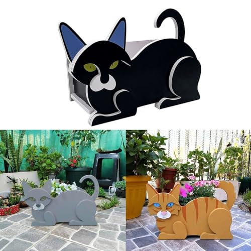 Siamkatze Dekorative Blumentopf, Wahl für Zimmerpflanzen und Gärten im Freien (Blau Weiß Katze) von Gdfnmogo