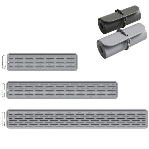 Silikon-Abtropfmatten für Küchenspülen, rutschfest und leicht zu reinigen (grau, 70 cm, 1 Stück) von Gdfnmogo